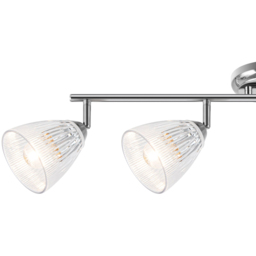 Cosylyte Athella Bathroom 4 Light Modern Ribbed Glass Spotlight - Size: 76 x 21 x 15.5cm - Silver - Wilko - thumbnail 5