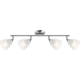 Cosylyte Athella Bathroom 4 Light Modern Ribbed Glass Spotlight - Size: 76 x 21 x 15.5cm - Silver - Wilko - thumbnail 4