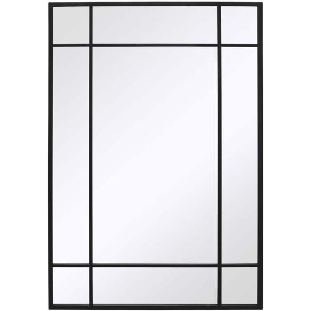 The Fenestra Black Wall Mirror 100 x 70cm - MirrorOutlet - Wilko - image 1
