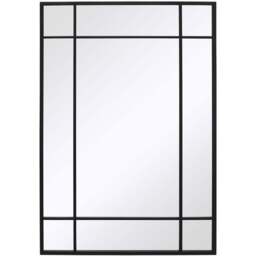 The Fenestra Black Wall Mirror 100 x 70cm - MirrorOutlet - Wilko