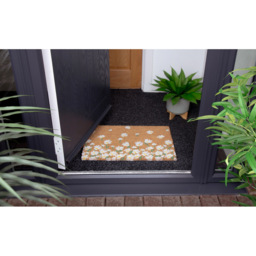 Eselle Astley Daisy Printed Neutral Coir Door Mat 40 x 60cm - Size: 40 x 60 x 1.5cm - Brown - Wilko - thumbnail 5