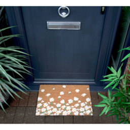 Eselle Astley Daisy Printed Neutral Coir Door Mat 40 x 60cm - Size: 40 x 60 x 1.5cm - Brown - Wilko - thumbnail 3
