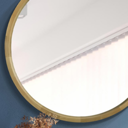 The Naturalis Solid Oak Round Deep Dish Framed Mirror 80 x 80cm - Cream - MirrorOutlet - Wilko - thumbnail 4