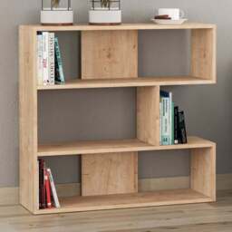 Decortie Molly 4 Shelf Oak Modern Bookcase Display Unit No 1 - Size: 89 x 93.6 x 29.6cm - Brown - Wilko - thumbnail 1