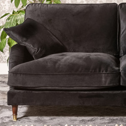 Mackenzie 2 Seater Black Plush Velvet Sofa - Artemis Home - Wilko - thumbnail 3