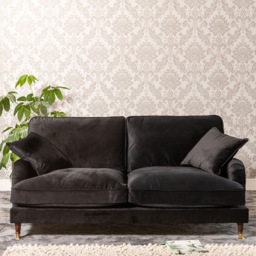 Mackenzie 2 Seater Black Plush Velvet Sofa - Artemis Home - Wilko - thumbnail 5