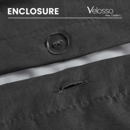 Velosso Washed Linen Look Single Charcoal Duvet Set - Grey - Wilko - thumbnail 6