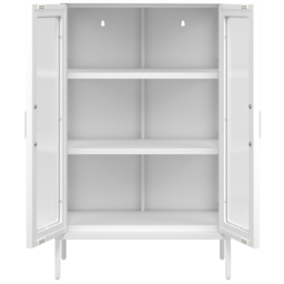 LPD Home Marsh 2 Door White Glass Display Cabinet - Size: 101.5 x 65 x 36cm - Wilko - thumbnail 5