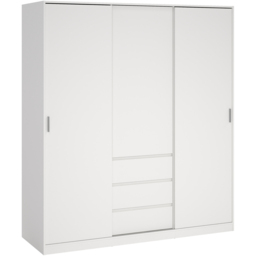 Furniture To Go Naia 3 Door 3 Drawer White Wardrobe - Size: 3 Door, 3 Drawer - Wilko - thumbnail 3