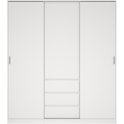 Furniture To Go Naia 3 Door 3 Drawer White Wardrobe - Size: 3 Door, 3 Drawer - Wilko - thumbnail 4