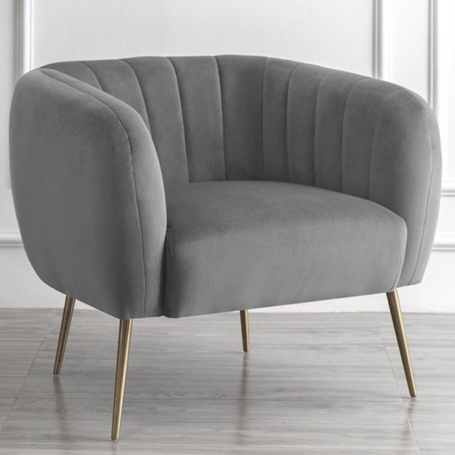 Artemis Home Matilda Grey Velvet Accent Chair - Size: Single - Wilko - image 1