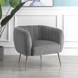 Artemis Home Matilda Grey Velvet Accent Chair - Size: Single - Wilko - thumbnail 4