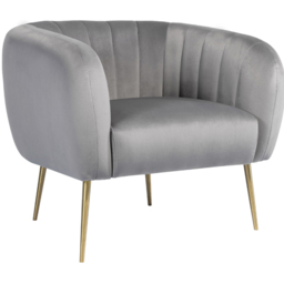 Artemis Home Matilda Grey Velvet Accent Chair - Size: Single - Wilko - thumbnail 3