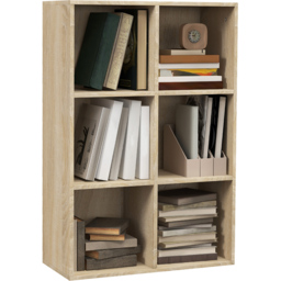 Portland 6 Storage Shelf Oak Bookcase - Size: 6 Shelf - Brown - Wilko - thumbnail 3