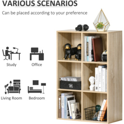 Portland 6 Storage Shelf Oak Bookcase - Size: 6 Shelf - Brown - Wilko - thumbnail 6