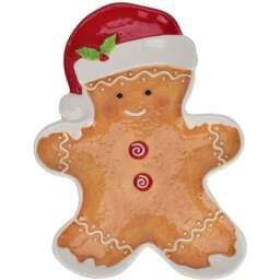 The Christmas Gift Co Gingerbread Ceramic Plate - Size: 2 x 20.5 x 26cm - Orange - The Christmas Gift Co. - Wilko - thumbnail 1