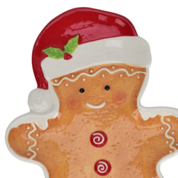 The Christmas Gift Co Gingerbread Ceramic Plate - Size: 2 x 20.5 x 26cm - Orange - The Christmas Gift Co. - Wilko - thumbnail 3