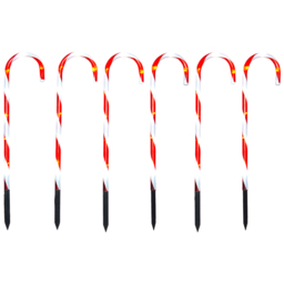 Xmas Haus Multicolour LED Light Christmas Candy Cane Festive Decoration 6 Pack - Size: 25 x 25 x 28cm - Wilko - thumbnail 3