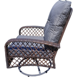 Furniture One Rattan Garden Swivel Rocking Chair - Grey - Wilko - thumbnail 4