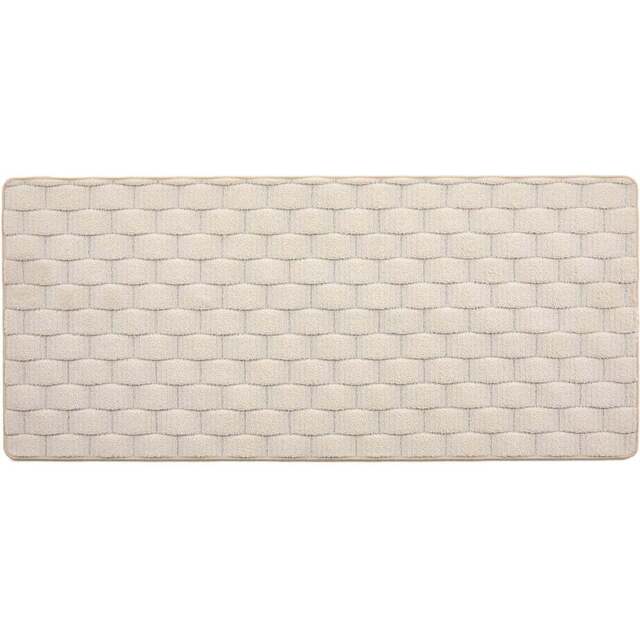 My Mat Ivory Sculptured Basketweave Washable Runner 67 x 150cm - Cream - Wilko - image 1