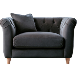 Elsie Chesterfield 5 Seater Midnight Blue Plush Velvet Sofa Suite - Wilko - thumbnail 5