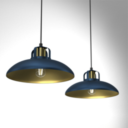 Milagro Felix Blue 2 Pendant Lamp 230V - Size: 29 x 75 x 90cm - Wilko - thumbnail 3