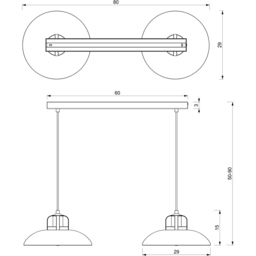 Milagro Felix Blue 2 Pendant Lamp 230V - Size: 29 x 75 x 90cm - Wilko - thumbnail 5