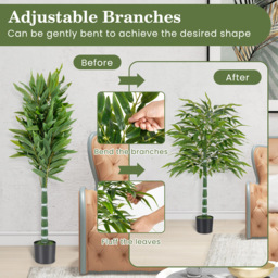 Costway Artificial Bamboo Tree in Plastic Nursery Pot 125cm 2 Pack - Size: 12.5 x 15 x 125cm - Green - Wilko - thumbnail 7
