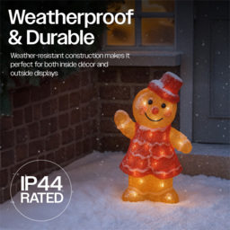 Xmas Haus 30 Warm White LED Acrylic Gingerbread Lady 30cm - Size: 290 x 180 x 80cm - Orange - Wilko - thumbnail 5