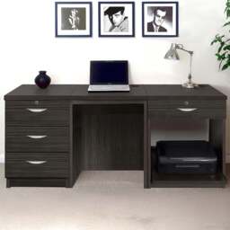 R White Cabinets 4 Drawer Black Set-11 Desk with Printer Shelf - Size: 72.8 x 167.9 x 54cm - Wilko - thumbnail 1