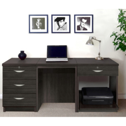 R White Cabinets 4 Drawer Black Set-11 Desk with Printer Shelf - Size: 72.8 x 167.9 x 54cm - Wilko - thumbnail 5