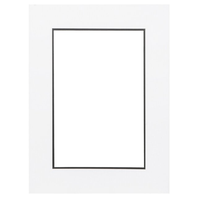 White and Black Double Picture Photo Frame Mount 12 x 8 inch - Size: A4 - The Port. Co Gallery - Wilko - image 1