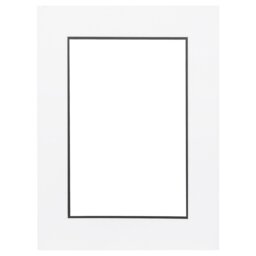 White and Black Double Picture Photo Frame Mount 12 x 8 inch - Size: A4 - The Port. Co Gallery - Wilko