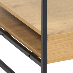 Florence Randolf 2 Shelf Black and Oak Smoked Glass Square Coffee Table - Furniture To Go - Wilko - thumbnail 7