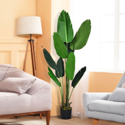 Costway Tropical Palm Tree Artificial Plant In Pot 5.2ft - Size: 113 x 25 x 25cm - Green - Wilko - thumbnail 7