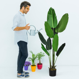 Costway Tropical Palm Tree Artificial Plant In Pot 5.2ft - Size: 113 x 25 x 25cm - Green - Wilko - thumbnail 5