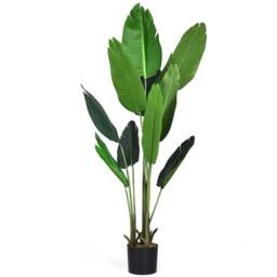 Costway Tropical Palm Tree Artificial Plant In Pot 5.2ft - Size: 113 x 25 x 25cm - Green - Wilko - thumbnail 1