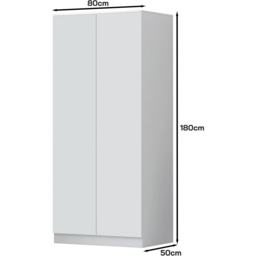 FWStyle Stora 2 Door Matt White Wardrobe - Wilko - thumbnail 6