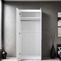FWStyle Stora 2 Door Matt White Wardrobe - Wilko - thumbnail 5