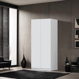 FWStyle Stora 2 Door Matt White Wardrobe - Wilko - thumbnail 4