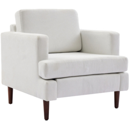 Living and Home Beige Linen Mid-Century Armchair - Size: 80 x 76 x 80cm - Wilko - thumbnail 3