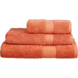 Imperial Hotel Quality Terracotta Combed Cotton Turkish Bath Mat - Size: 50 x 80 x 4cm - Orange - Wilko