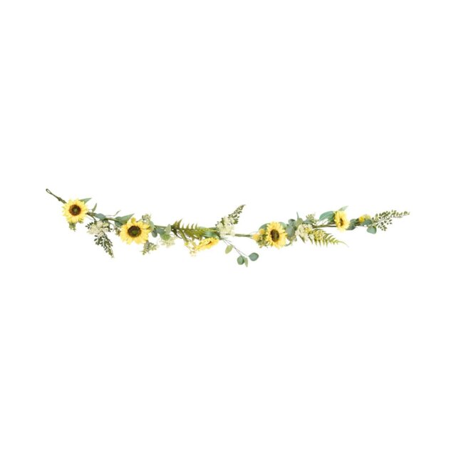 Artificial Sunflower Meadow Garland Yellow - Size: 14 x 183 x 7cm - Wilko - image 1