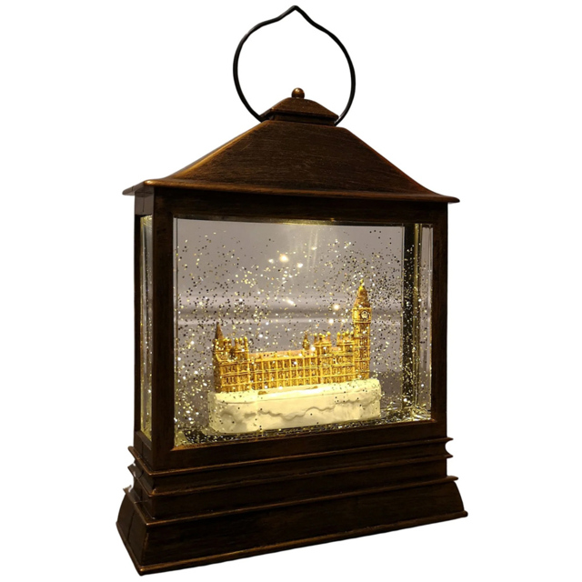 Samuel Alexander Houses of Parliament Christmas Water Spinner Lantern 30cm - Size: 30 x 30 x 30cm - Black - Wilko - image 1