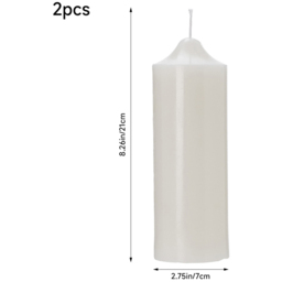 H&O Direct Unscented Paraffin Pillar Candle 2 Pack - Size: 21 x 7 x 7cm - White - Wilko - thumbnail 4