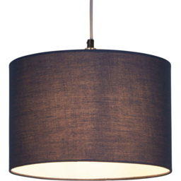 Lighting Collection Yates Navy Drum Lamp Shade 30cm - Size: 21 x 31 x 31cm - Wilko - thumbnail 4
