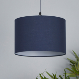 Lighting Collection Yates Navy Drum Lamp Shade 30cm - Size: 21 x 31 x 31cm - Wilko - thumbnail 3