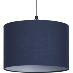 Lighting Collection Yates Navy Drum Lamp Shade 30cm - Size: 21 x 31 x 31cm - Wilko