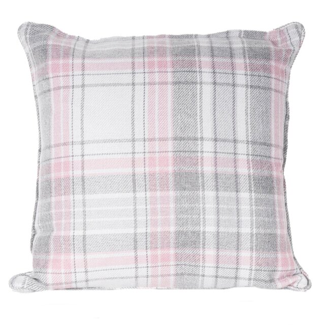 Divante Hatfield Blush Check Cushion - Size: 45 x 45cm - Wilko - image 1