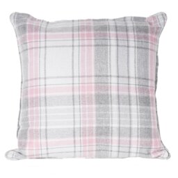 Divante Hatfield Blush Check Cushion - Size: 45 x 45cm - Wilko